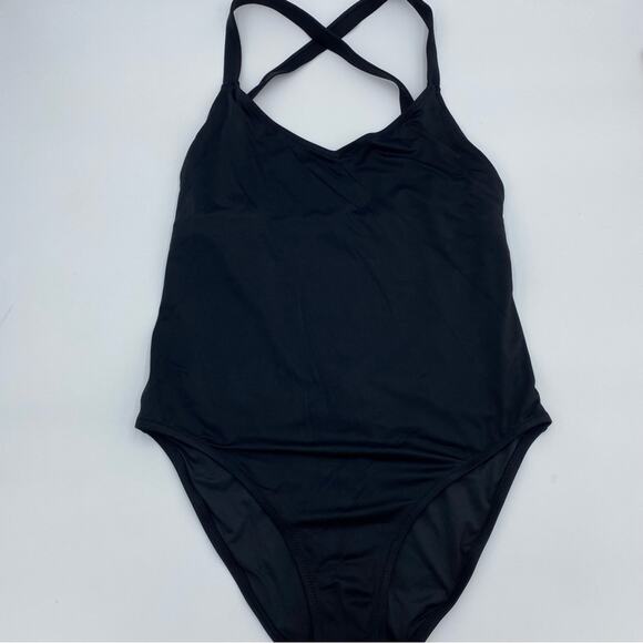 Madewell Swimsuit Women's Medium Second Wave Crisscross One-Piece Classic Black - Picture 1 of 7